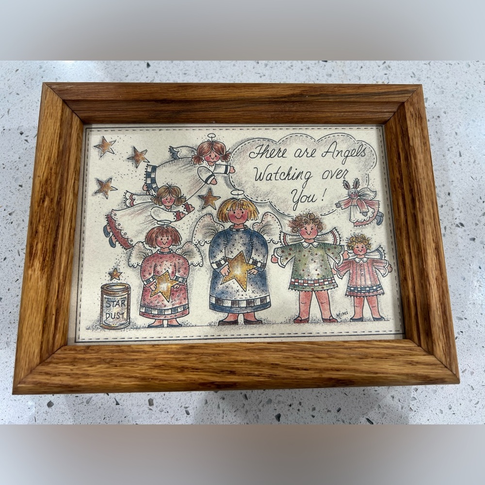 “There are Angels Watching over You!” Wooden Keepsake Box